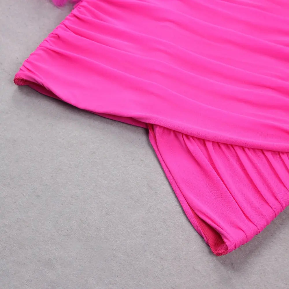 Commuting temperament feather long-sleeved dress French dress - Blade & Thread
