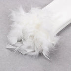 Commuting temperament feather long-sleeved dress French dress nowadaysfashion