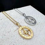 compass necklace Travel Necklace North Star Pendant Stainless nowadaysfashion