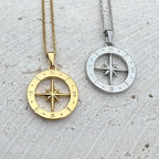 compass necklace Travel Necklace North Star Pendant Stainless nowadaysfashion
