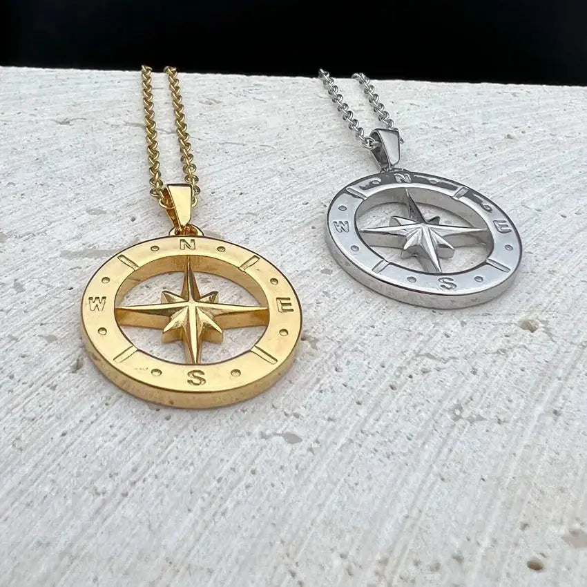 compass necklace Travel Necklace North Star Pendant Stainless nowadaysfashion