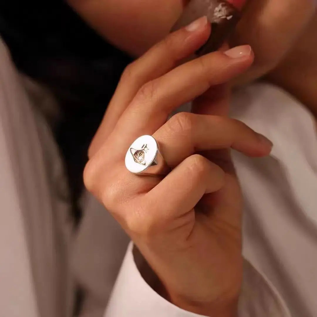 Concave Planet Oval Ring nowadaysfashion