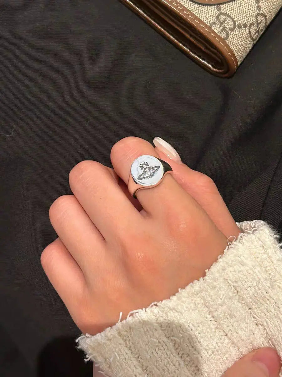 Concave Planet Oval Ring nowadaysfashion