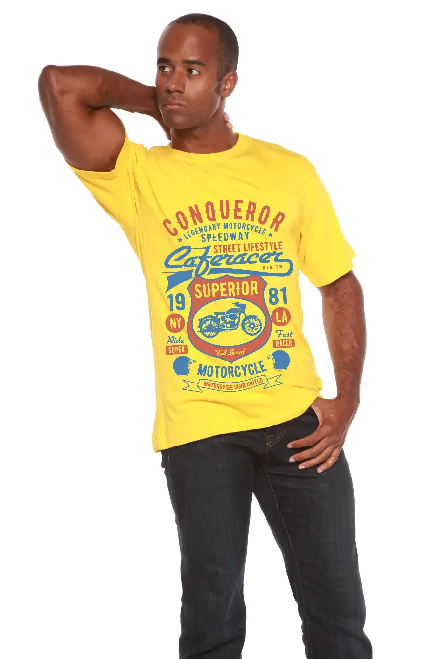 Conqueror Speedway Men's Bamboo Viscose/Organic Cotton Short Sleeve Graphic T-Shirt Spun Bamboo