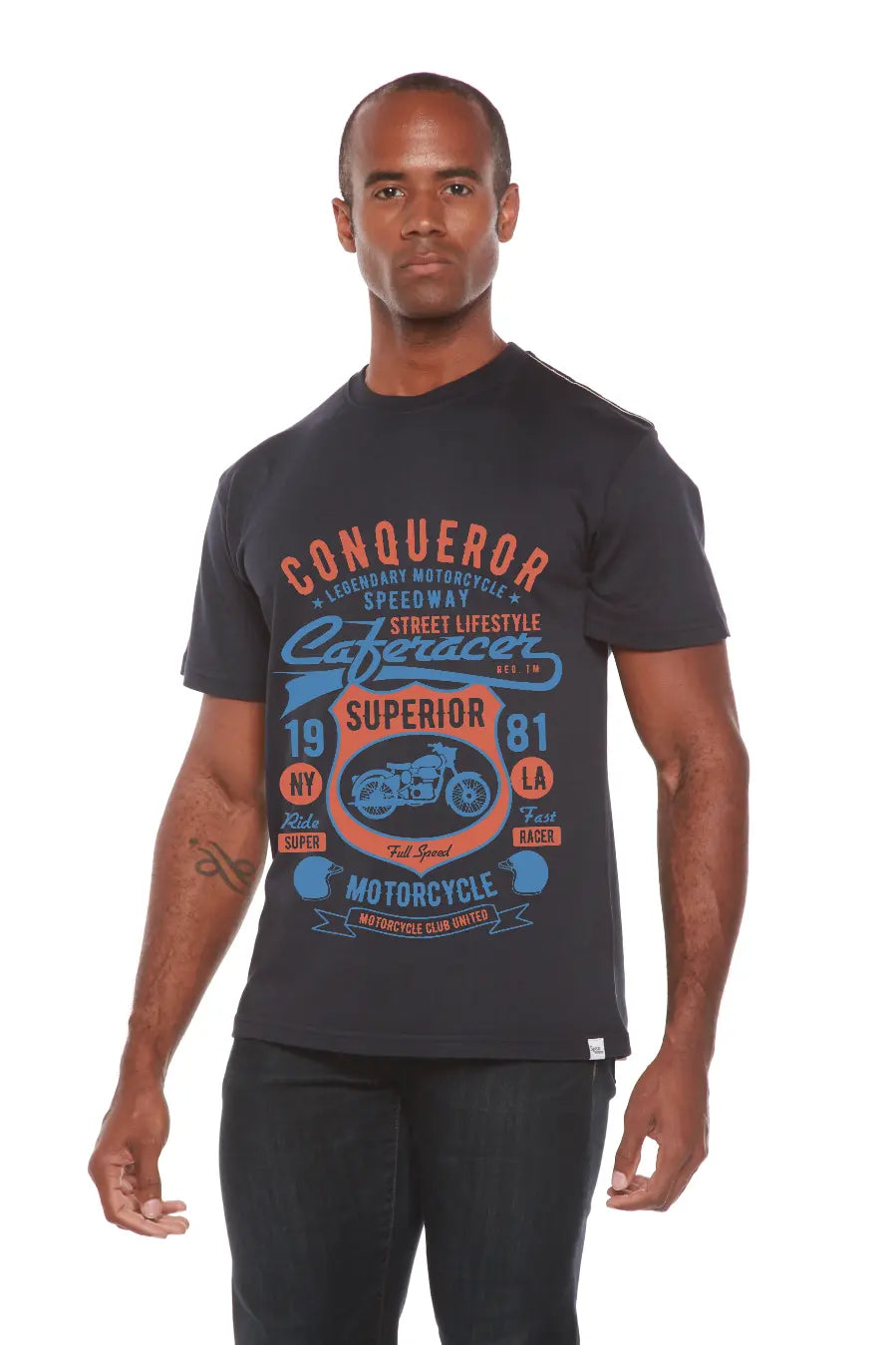 Conqueror Speedway Men's Bamboo Viscose/Organic Cotton Short Sleeve Graphic T-Shirt Spun Bamboo