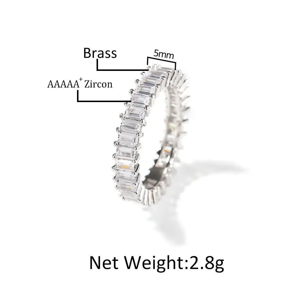 Cool and handsome men's hip-hop diamond-encrusted five-piece ring set - Blade & Thread