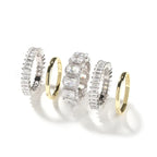 Cool and handsome men's hip-hop diamond-encrusted five-piece ring set nowadaysfashion
