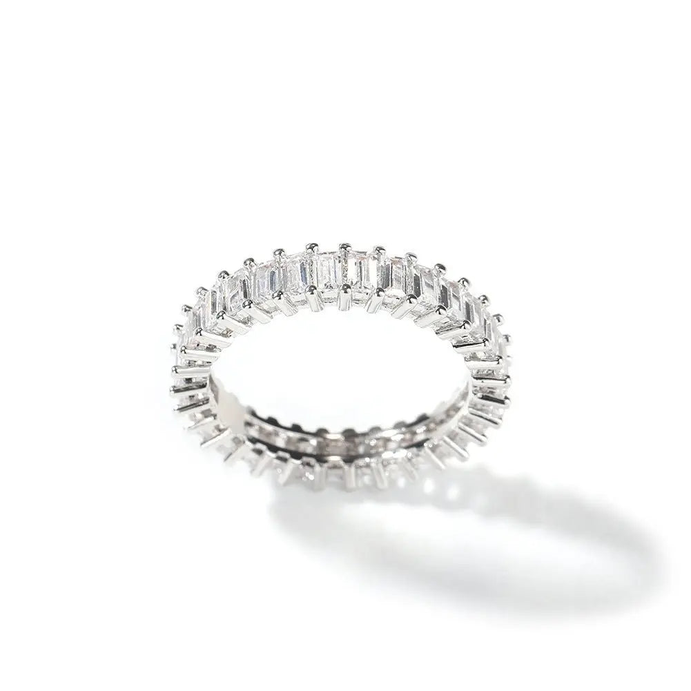 Cool and handsome men's hip-hop diamond-encrusted five-piece ring set - Blade & Thread