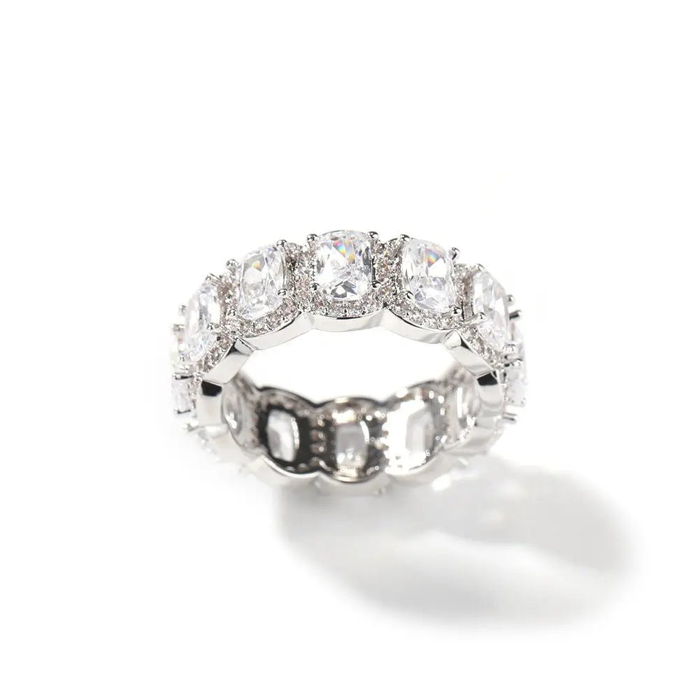 Cool and handsome men's hip-hop diamond-encrusted five-piece ring set - Blade & Thread