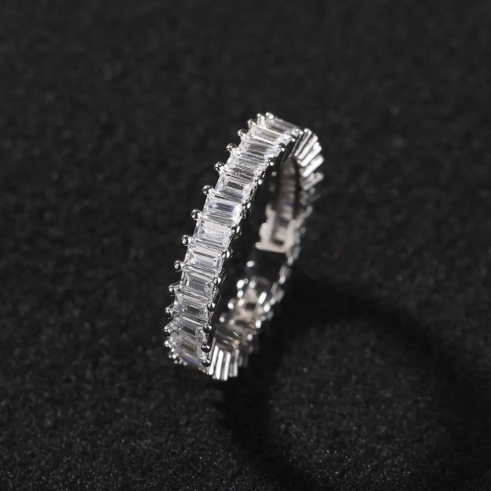 Cool and handsome men's hip-hop diamond-encrusted five-piece ring set - Blade & Thread
