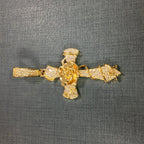 Copper set 5A zirconia rose cross pendant necklace nowadaysfashion