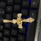 Copper set 5A zirconia rose cross pendant necklace nowadaysfashion