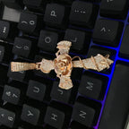 Copper set 5A zirconia rose cross pendant necklace nowadaysfashion