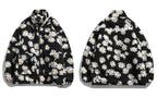 Cotton Padded Thick Parkas Jackets Daisy Print Fleece Warm Full Zip Coats nowadaysfashion