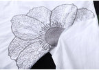 Cotton Shirt Long Sleeve Embroidery Blouse Stand Collar Loose Long Top Office Lady Casual Wear nowadaysfashion