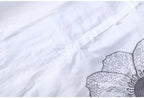 Cotton Shirt Long Sleeve Embroidery Blouse Stand Collar Loose Long Top Office Lady Casual Wear nowadaysfashion