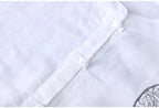 Cotton Shirt Long Sleeve Embroidery Blouse Stand Collar Loose Long Top Office Lady Casual Wear nowadaysfashion