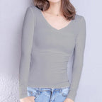 Cotton Women's T-shirt Long-sleeved Solid Color Women T-shirts Leisure Woman T shirt nowadaysfashion
