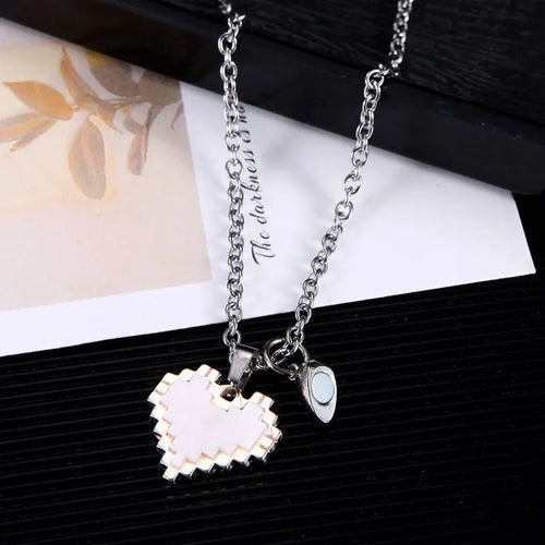 Couple attract bestie necklace love mosaic magnetic pendant nowadaysfashion