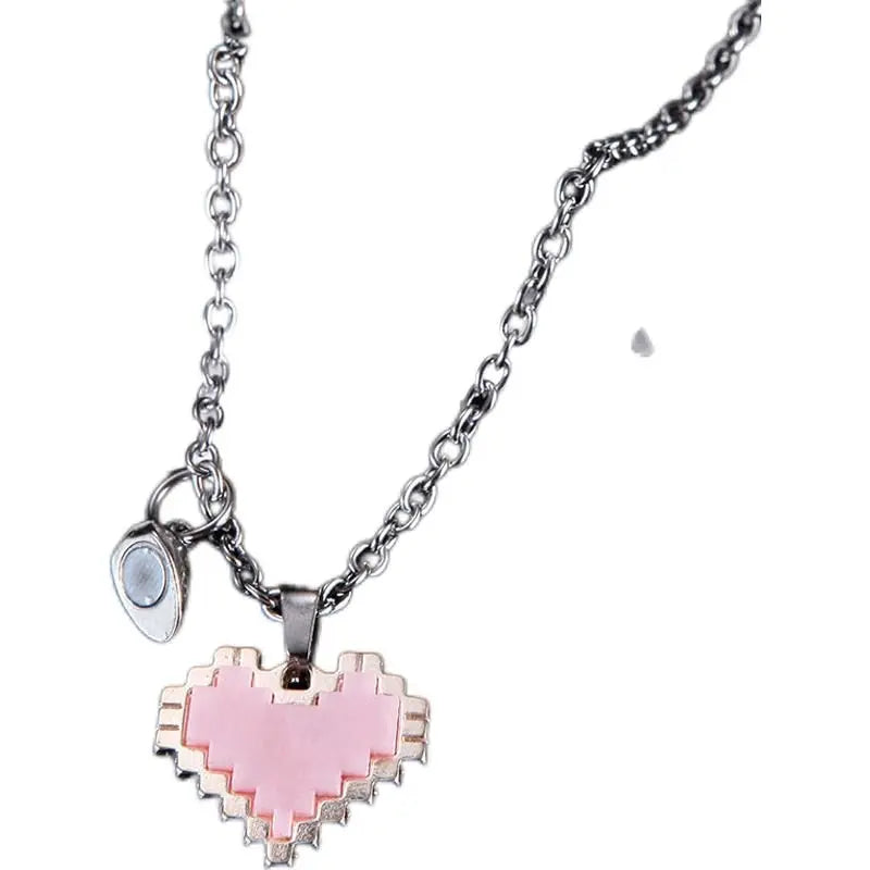 Couple attract bestie necklace love mosaic magnetic pendant nowadaysfashion