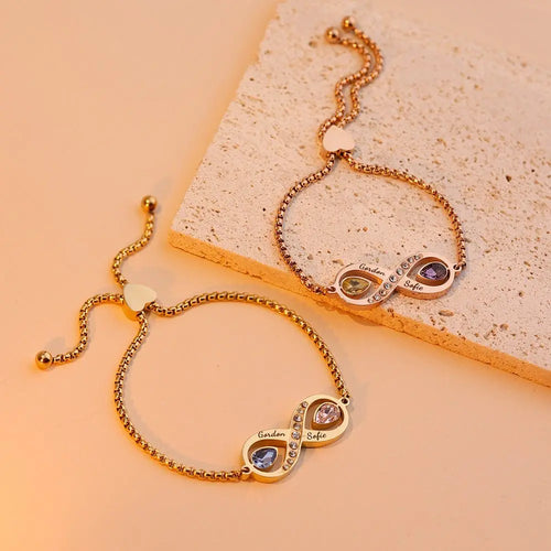 couple bracelet birthstone engraved bracelet nowadaysfashion
