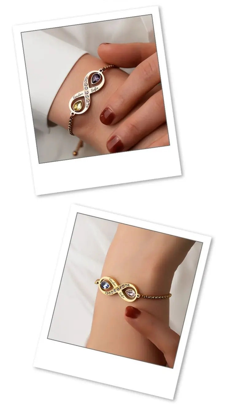 couple bracelet birthstone engraved bracelet nowadaysfashion