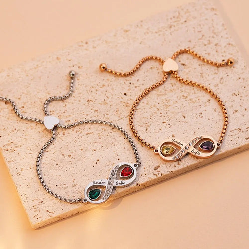 couple bracelet birthstone engraved bracelet nowadaysfashion
