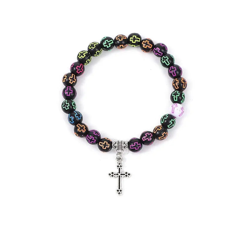 Couple colorful rosary bracelets - Blade & Thread