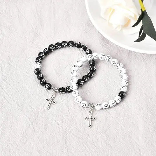 Couple colorful rosary bracelets - Blade & Thread