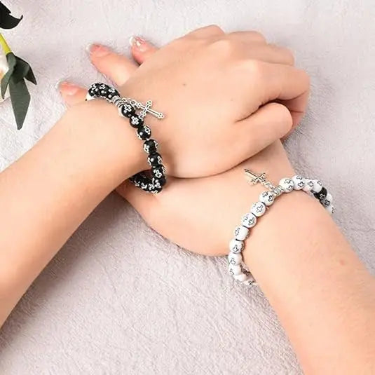 Couple colorful rosary bracelets - Blade & Thread