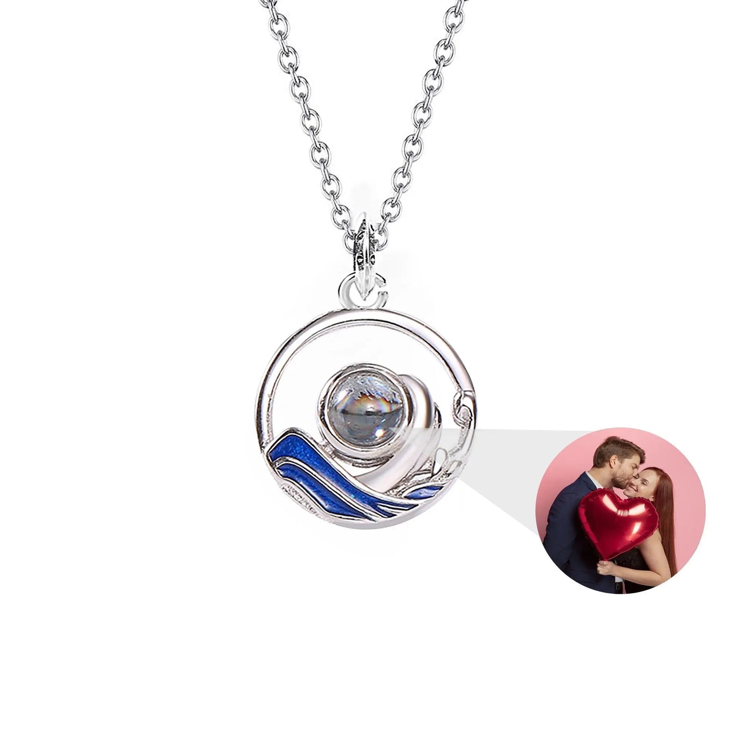 Couples who can customize photos Projection Necklace Pendant Jewelry For Lover Girlfriend - Blade & Thread