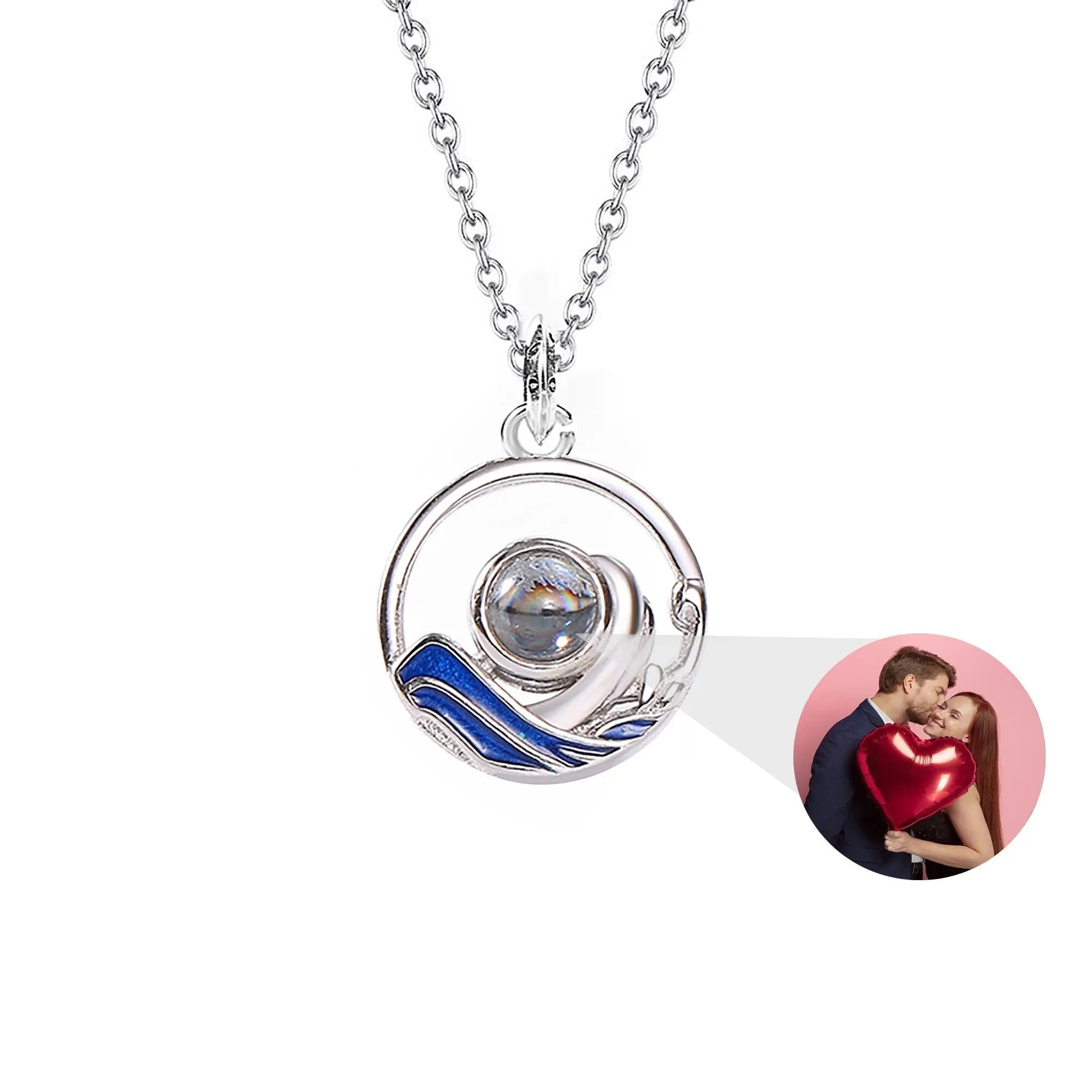Couples who can customize photos Projection Necklace  Pendant Jewelry For Lover Girlfriend nowadaysfashion