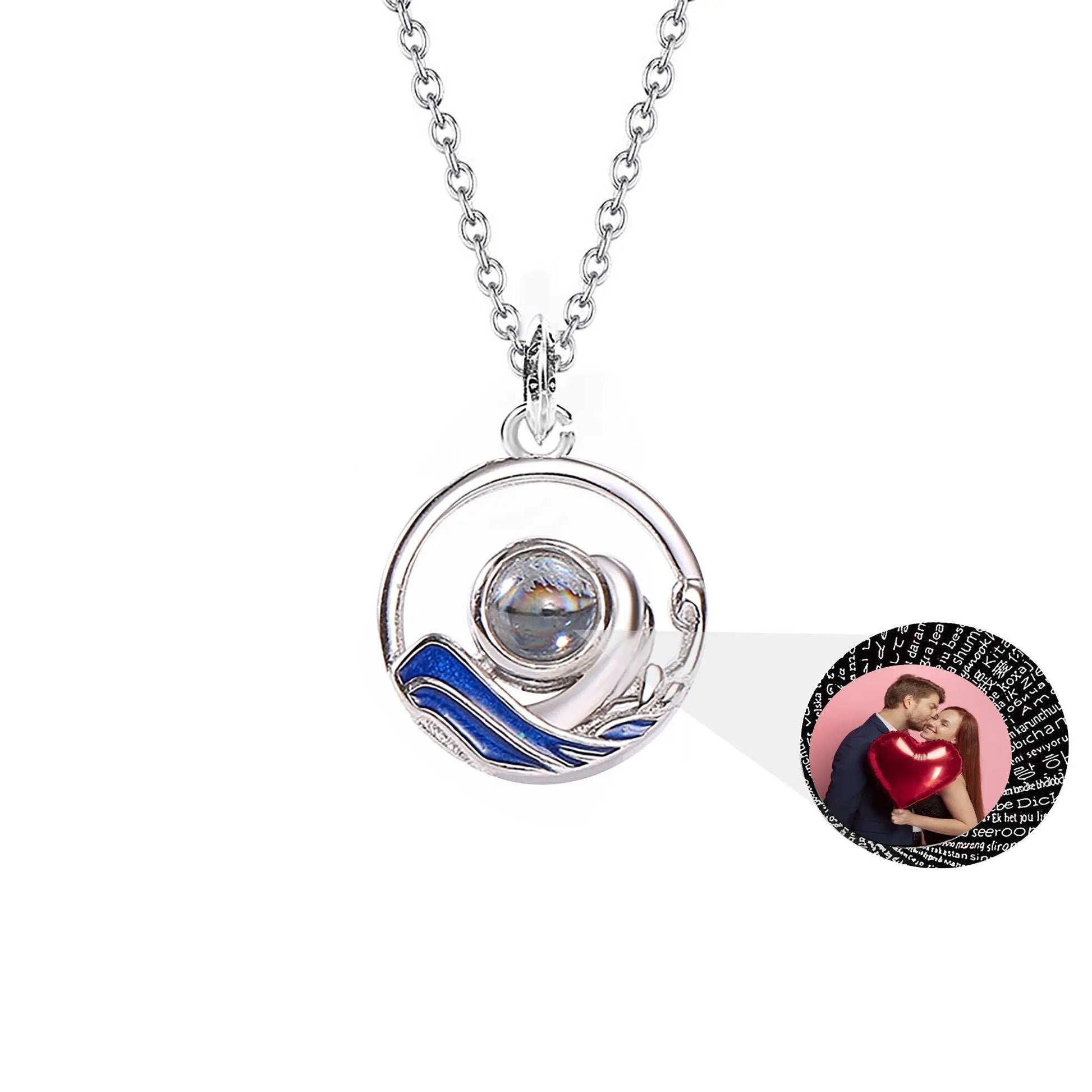 Couples who can customize photos Projection Necklace Pendant Jewelry For Lover Girlfriend - Blade & Thread