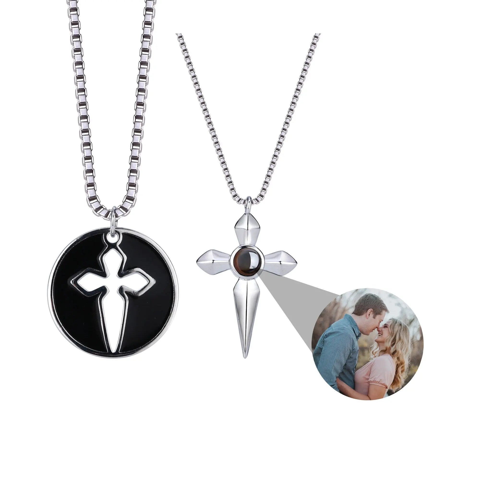 Couples who can customize photosProjection Necklace Pendant Jewelry nowadaysfashion