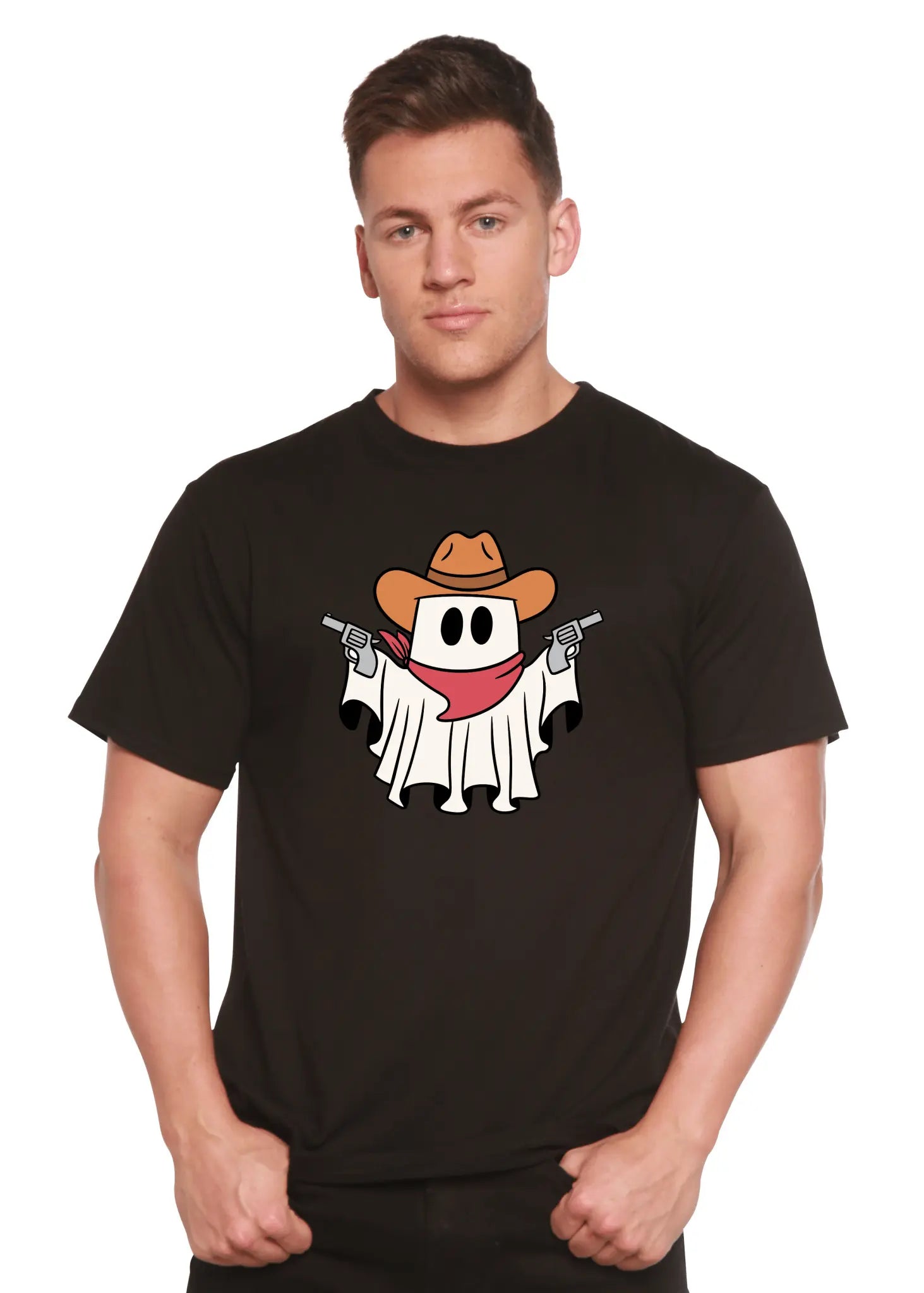 Cowboy Ghost Unisex Bamboo Viscose/Organic Cotton Short Sleeve Graphic T-Shirt - Blade & Thread