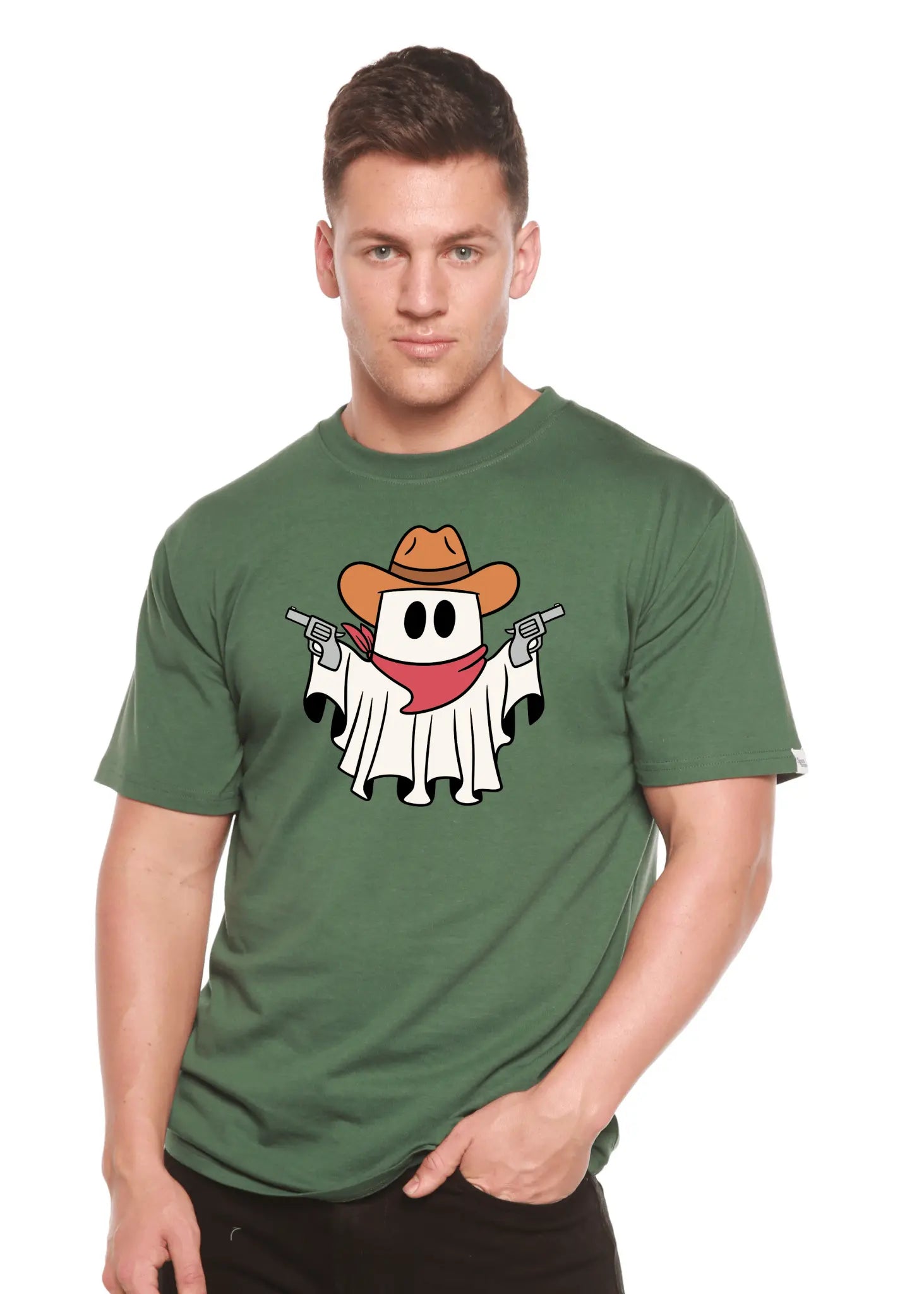 Cowboy Ghost Unisex Bamboo Viscose/Organic Cotton Short Sleeve Graphic T-Shirt - Blade & Thread