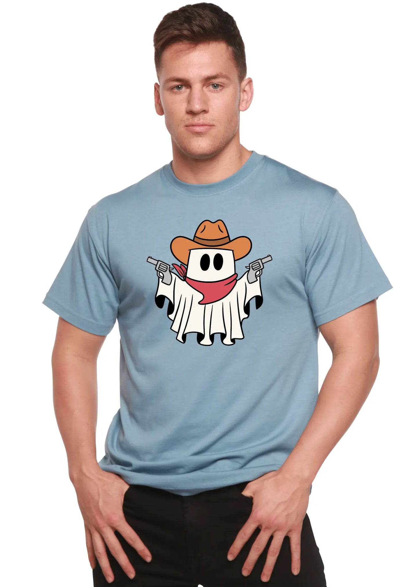 Cowboy Ghost Unisex Bamboo Viscose/Organic Cotton Short Sleeve Graphic T-Shirt - Blade & Thread