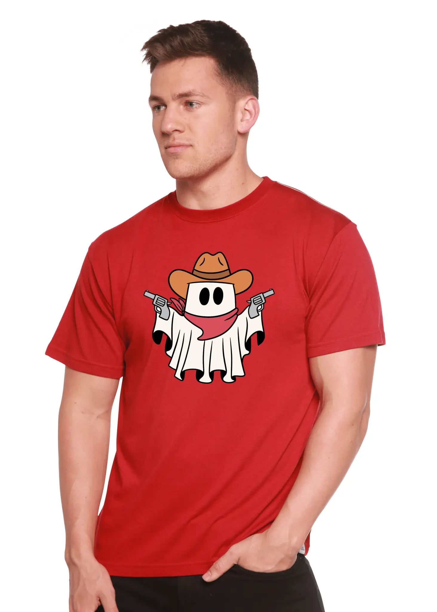 Cowboy Ghost Unisex Bamboo Viscose/Organic Cotton Short Sleeve Graphic T-Shirt - Blade & Thread