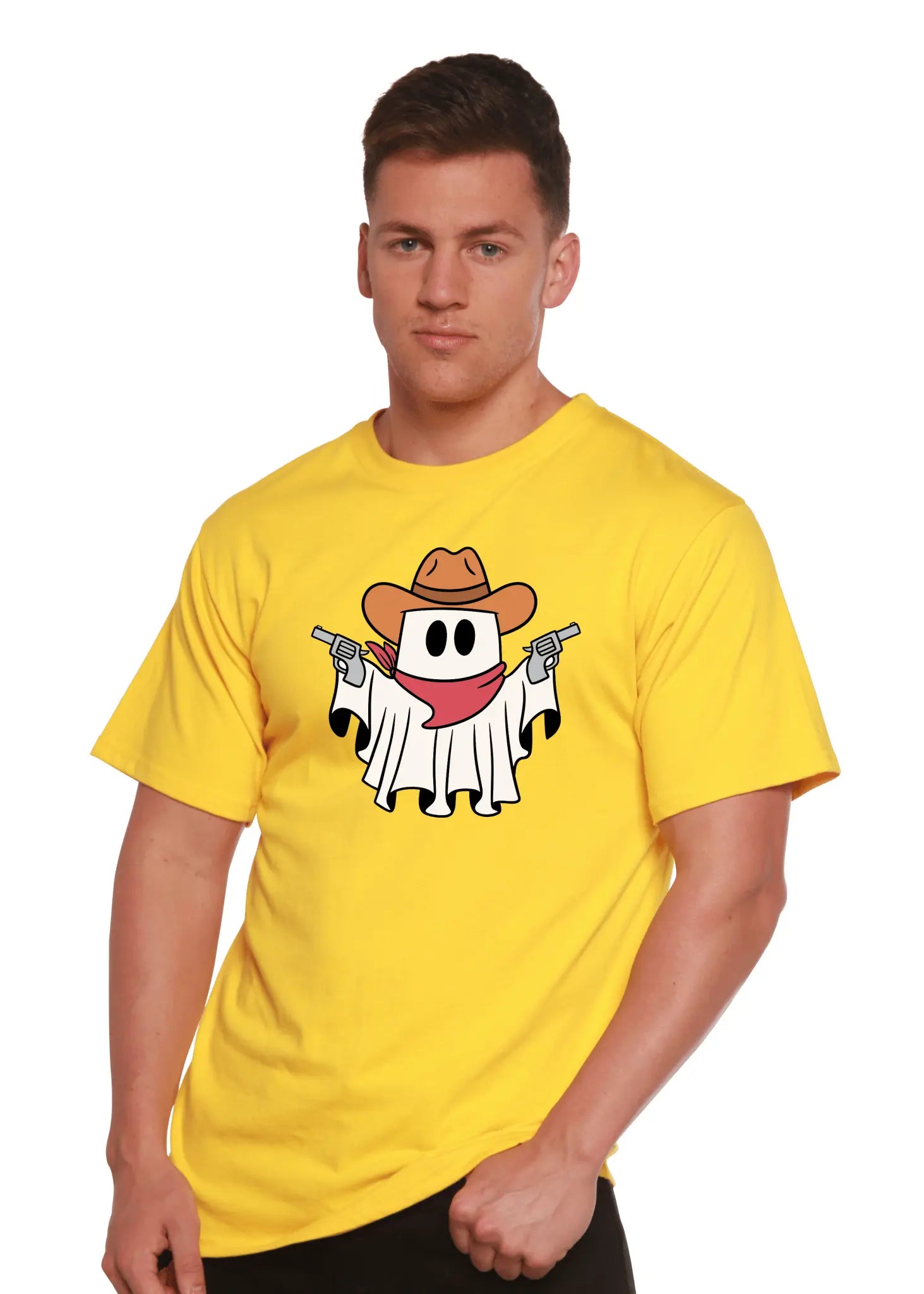 Cowboy Ghost Unisex Bamboo Viscose/Organic Cotton Short Sleeve Graphic T-Shirt - Blade & Thread