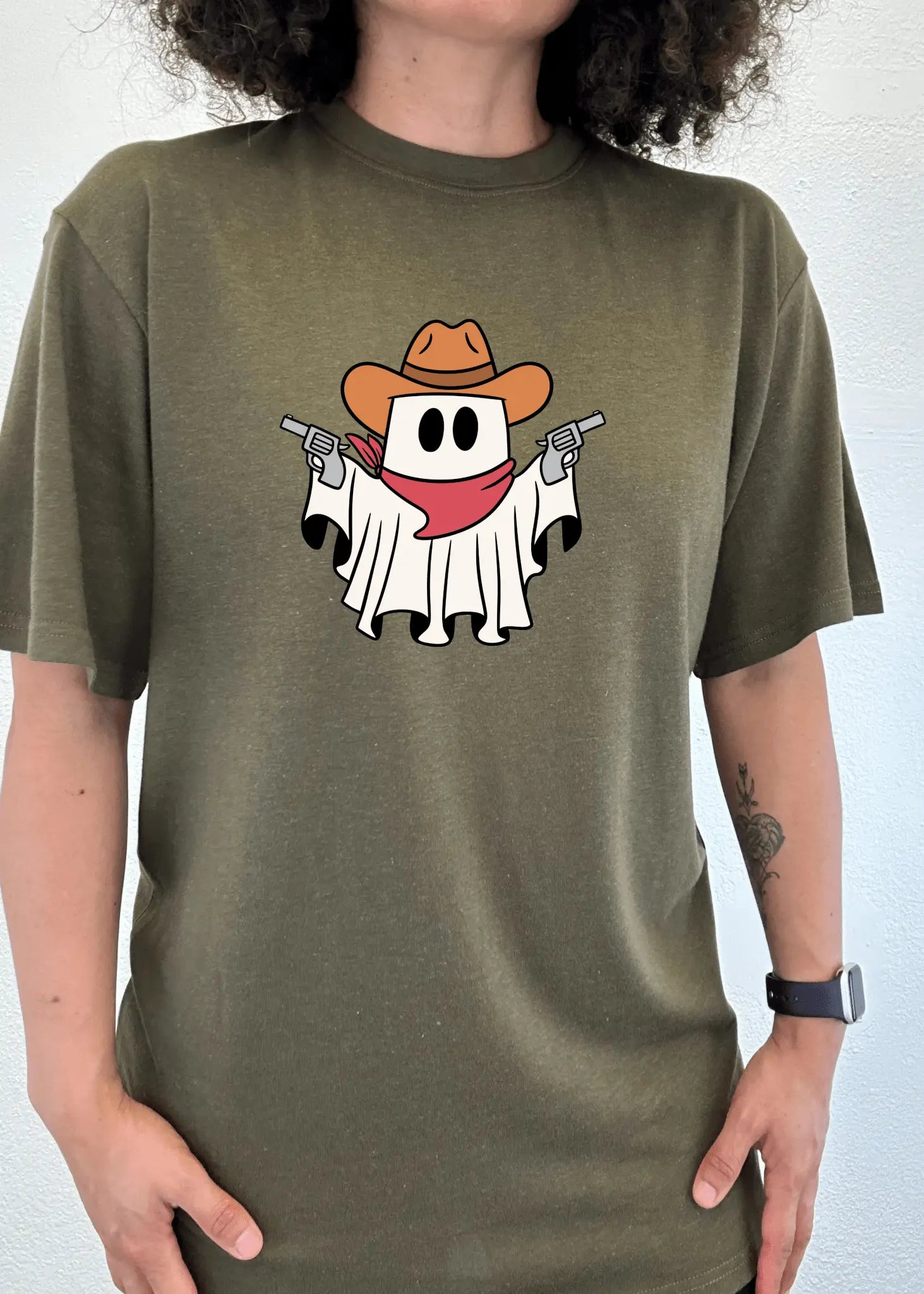 Cowboy Ghost Unisex Bamboo Viscose/Organic Cotton Short Sleeve Graphic T-Shirt - Blade & Thread