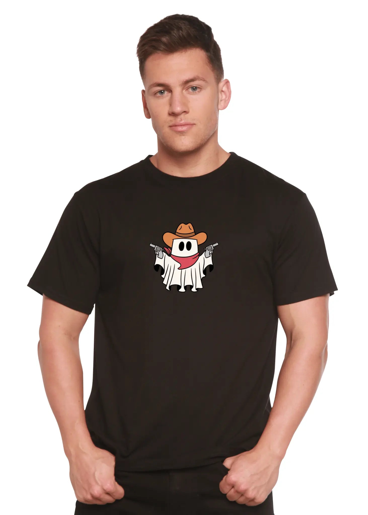Cowboy Ghost Unisex Bamboo Viscose/Organic Cotton Short Sleeve Graphic T-Shirt - Blade & Thread