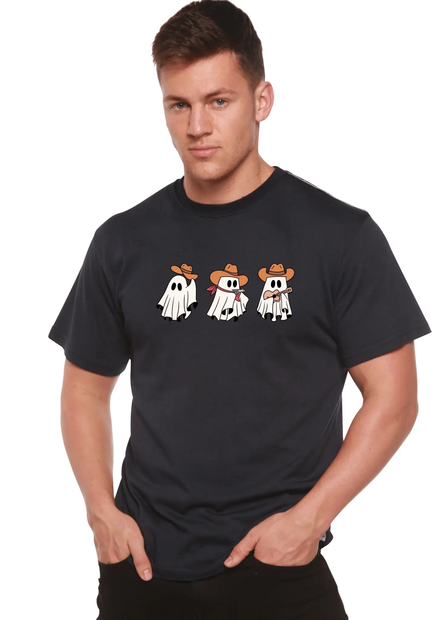 Cowboy Ghosts Unisex Bamboo Viscose/Organic Cotton Short Sleeve Graphic T-Shirt - Blade & Thread