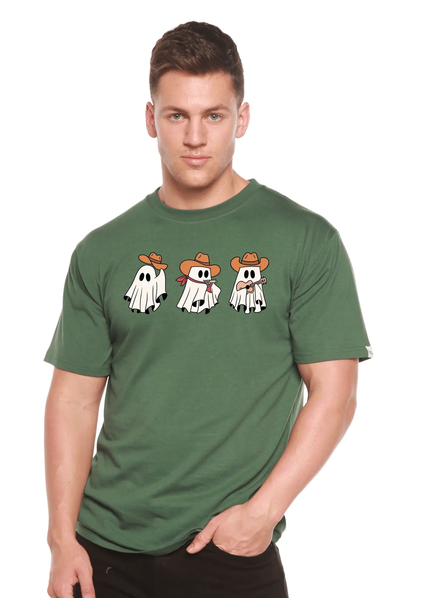 Cowboy Ghosts Unisex Bamboo Viscose/Organic Cotton Short Sleeve Graphic T-Shirt - Blade & Thread