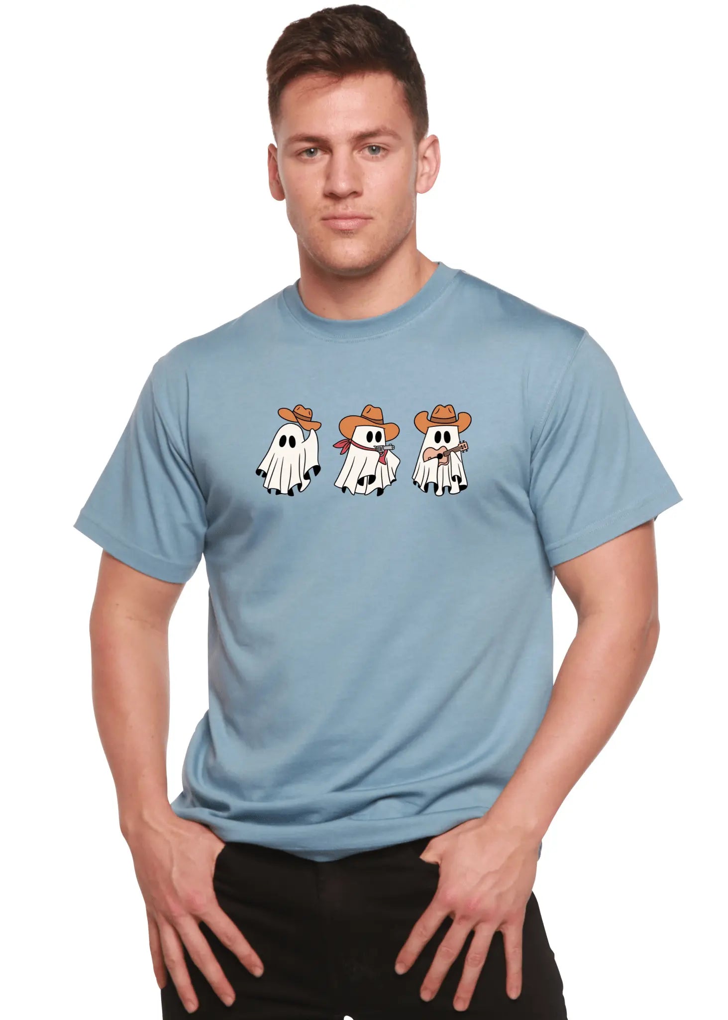 Cowboy Ghosts Unisex Bamboo Viscose/Organic Cotton Short Sleeve Graphic T-Shirt - Blade & Thread