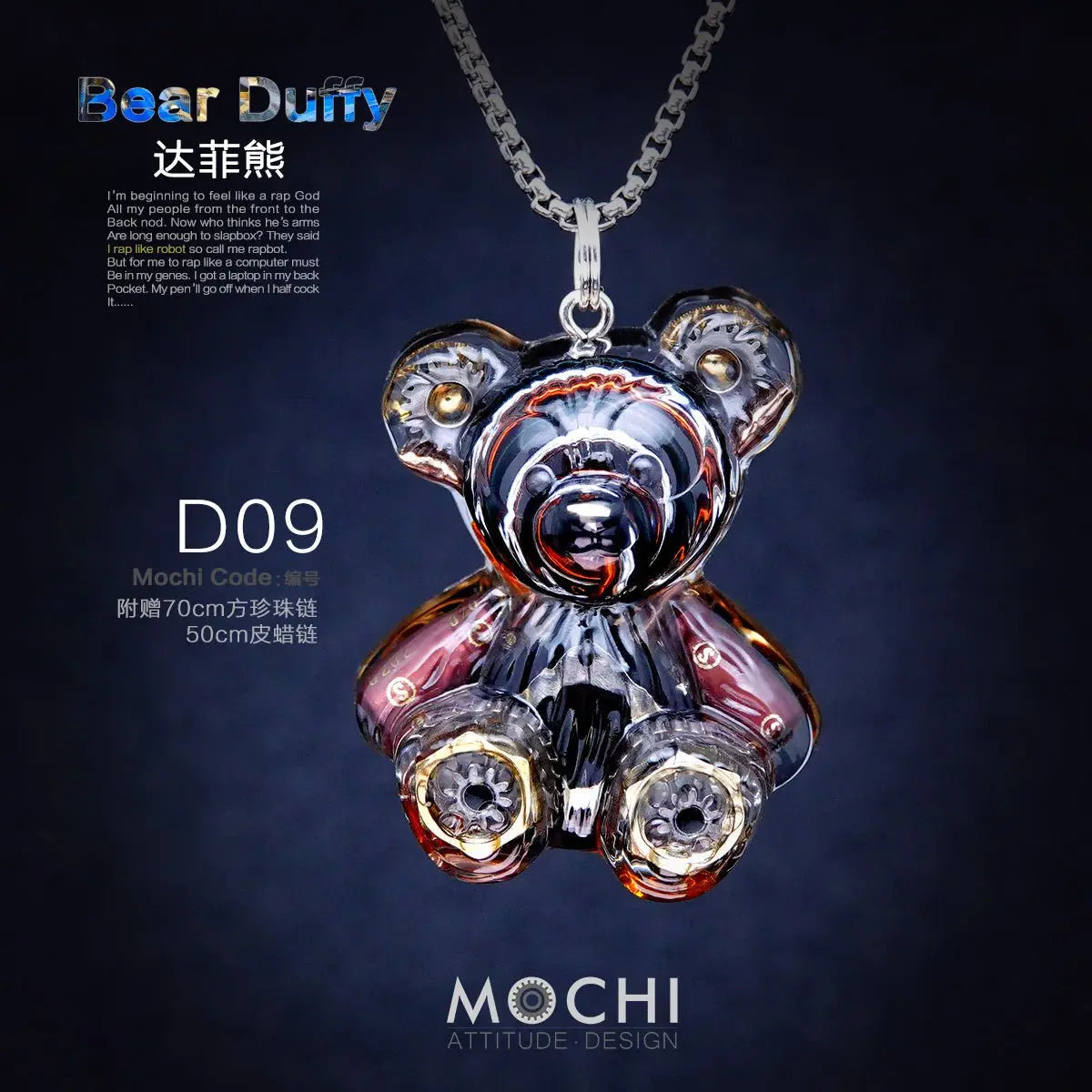 Creative Cyberpunk Duffy Bear Couple Necklace Sweatshirt Pendant nowadaysfashion