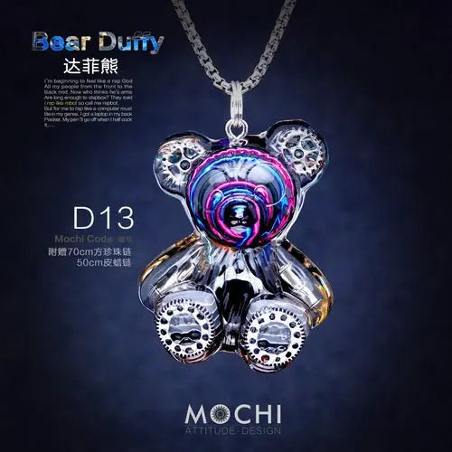 Creative Cyberpunk Duffy Bear Couple Necklace Sweatshirt Pendant - Blade & Thread
