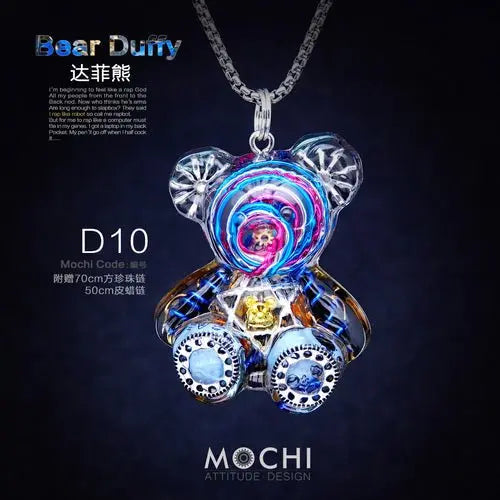 Creative Cyberpunk Duffy Bear Couple Necklace Sweatshirt Pendant - Blade & Thread