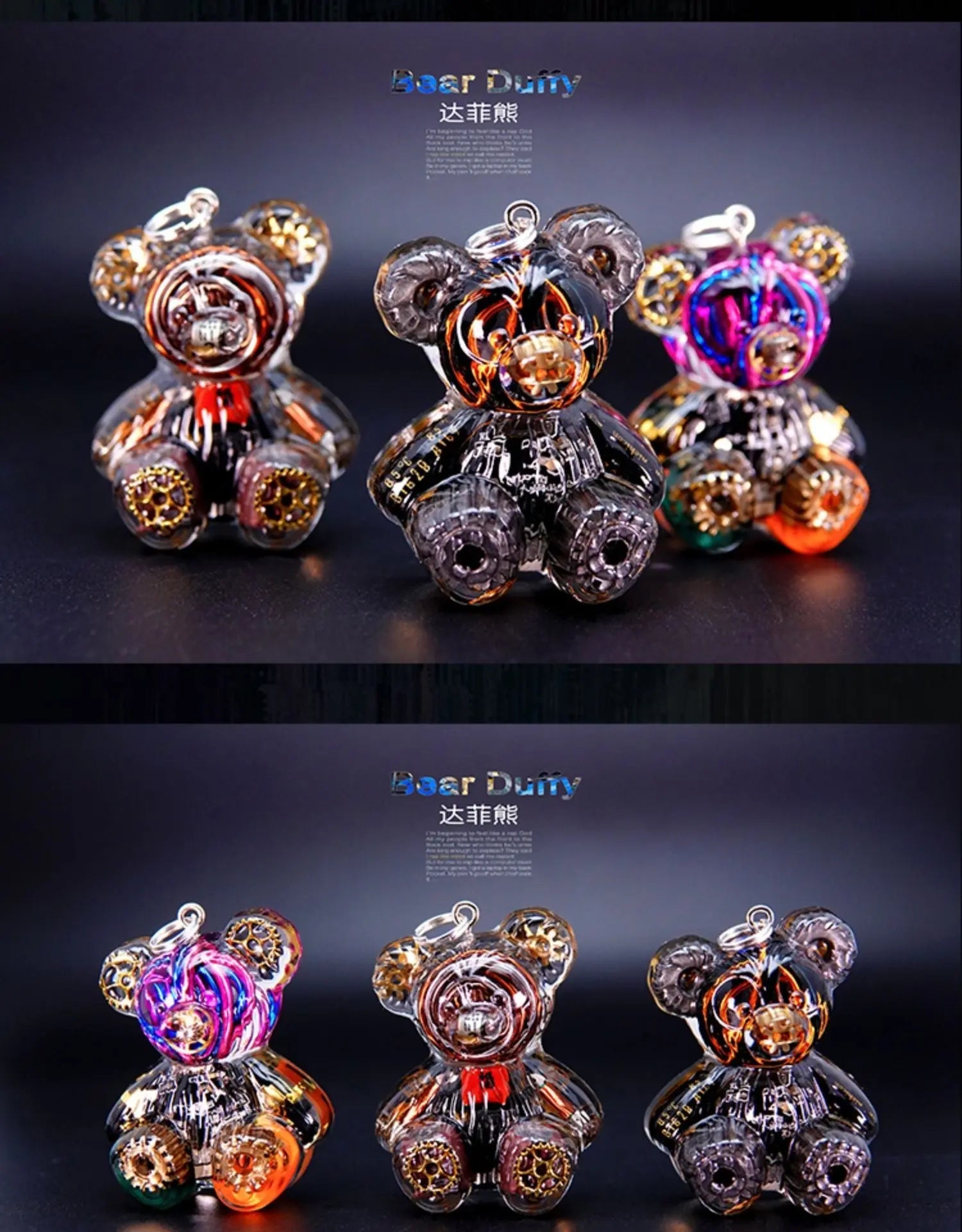 Creative Cyberpunk Duffy Bear Couple Necklace Sweatshirt Pendant - Blade & Thread