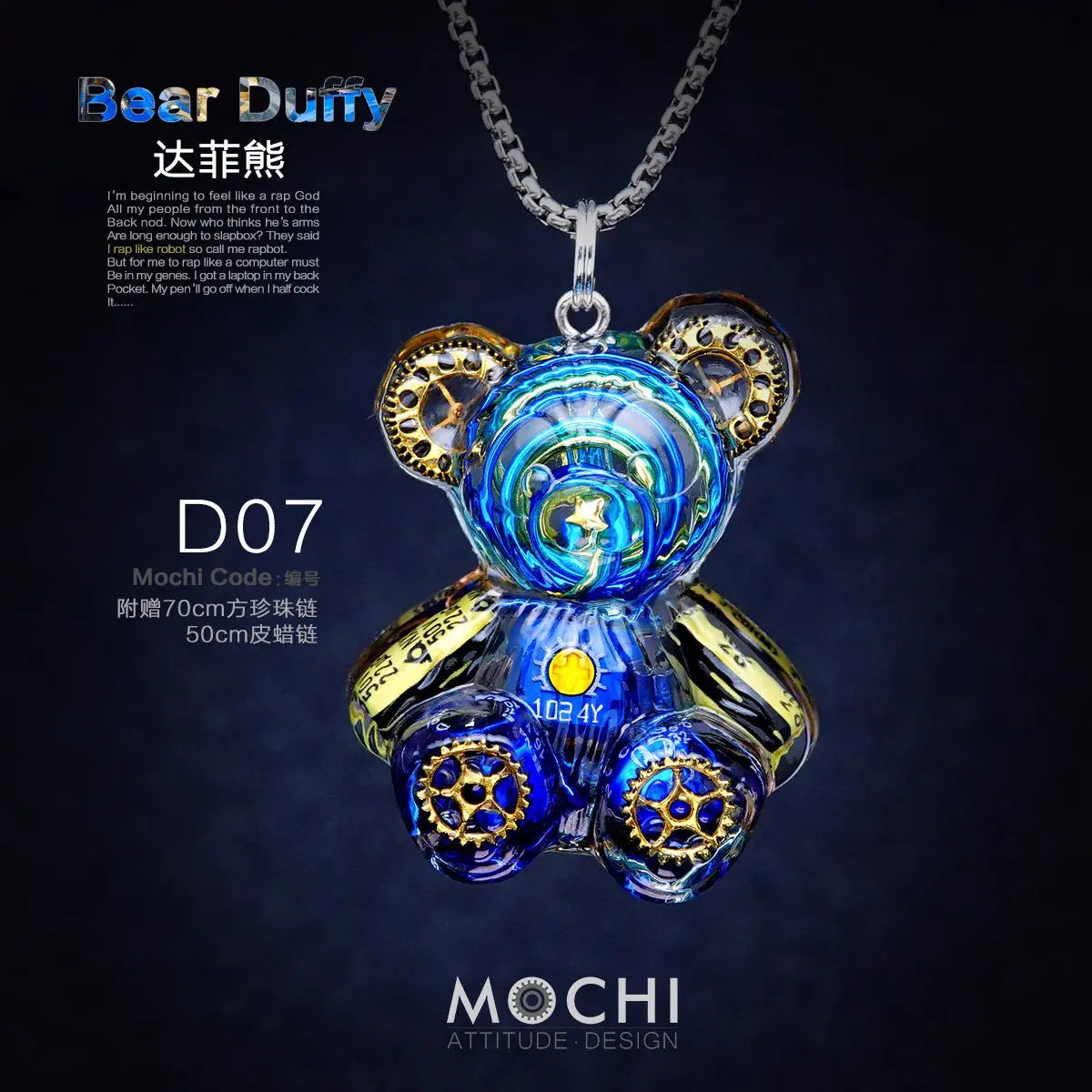 Creative Cyberpunk Duffy Bear Couple Necklace Sweatshirt Pendant nowadaysfashion