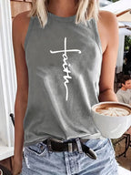 cross faith  Print Large Sleeveless Loose Tank Top T-shirt nowadaysfashion